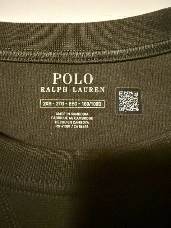 Polo Ralph Lauren Crewneck Sweatshirt Men's 2XB Green Big Pony Camo Chenille. - Picture 2 of 5